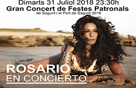 Rosario Flores actúa esta noche como plato fuerte de las fiestas patronales