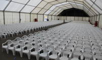 El ayuntamiento ha facilitado una carpa para los play-backs de fallas organizados por Federación Junta Fallera de Sagunto